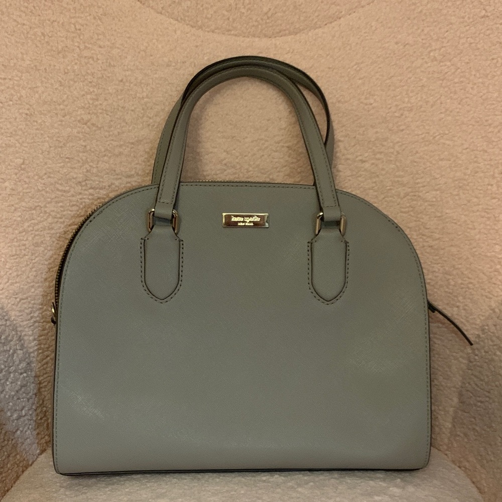 kate spade Dome Satchel in Sage Green Leather with Gold Hardware